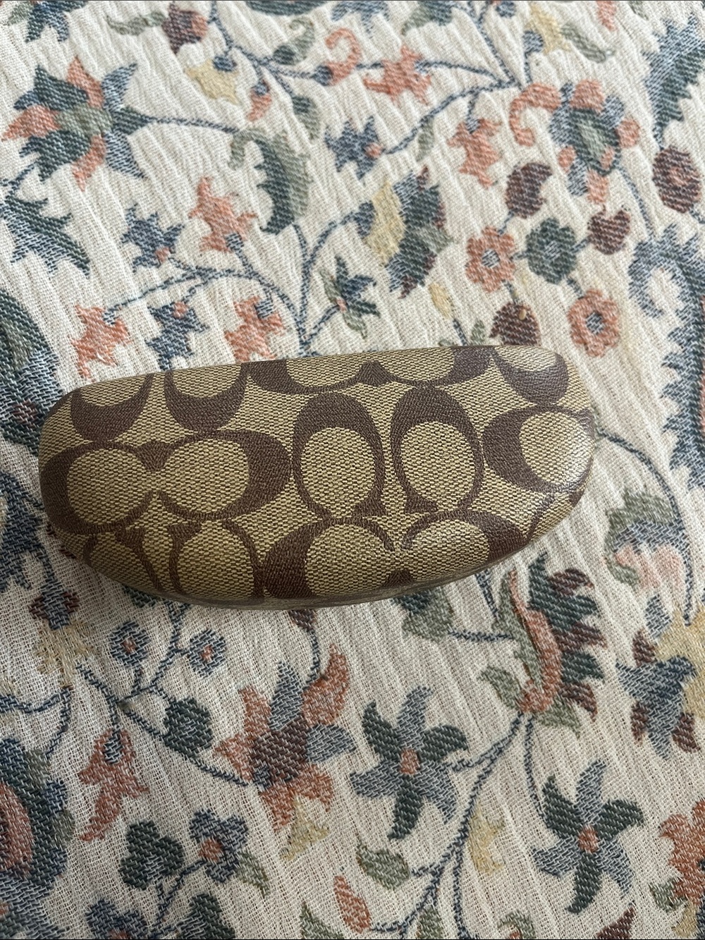 Coach Khaki and Brown Signature Sunglasses Case